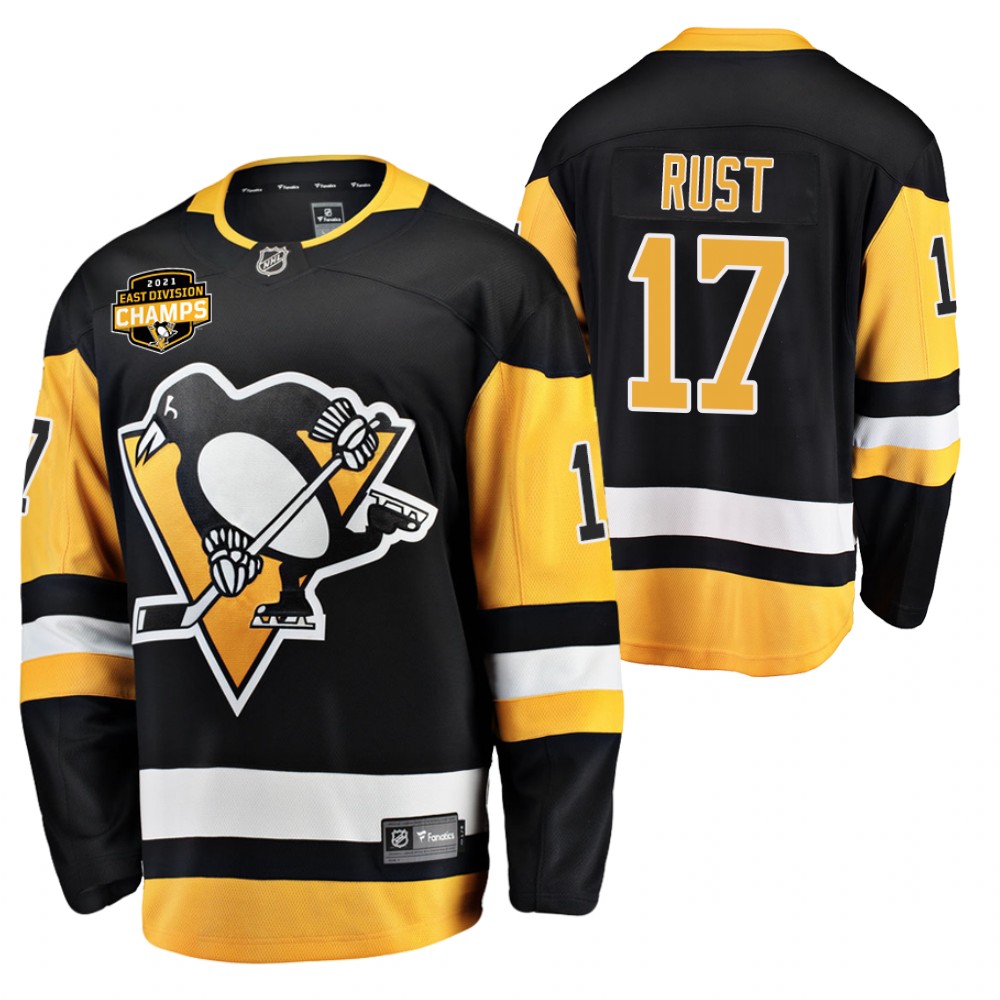 Bryan Rust Penguins 2021 East Division Champions Black Jersey