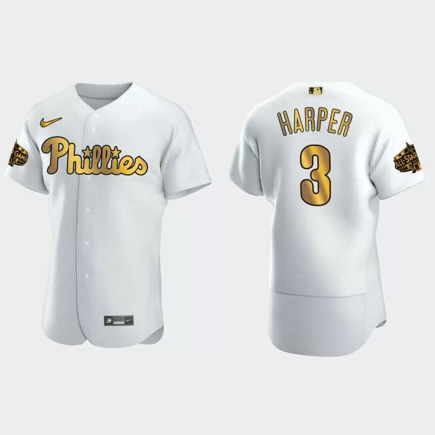 Bryce Harper Philadelphia Phillies 2022 MLB All-Star Game Jersey – White Gold