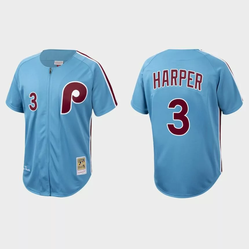 Bryce Harper Philadelphia Phillies Authentic Cooperstown Collection Jersey – Light Blue