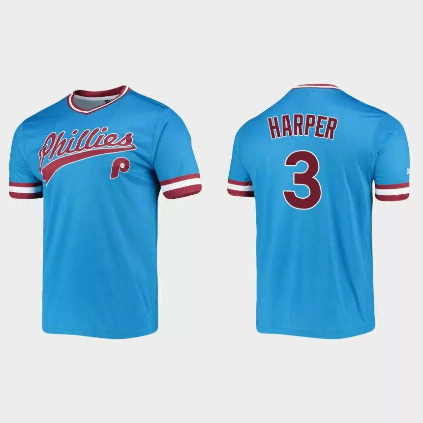 Bryce Harper Philadelphia Phillies Cooperstown Collection Stitches Jersey – Light Blue