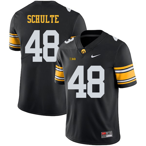Bryce Schulte Iowa Hawkeyes Men's Jersey - #48 NCAA Black Stitched Nike Authentic