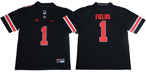 Buckeyes #1 Justin Fields Black Limited Stitched College Jersey