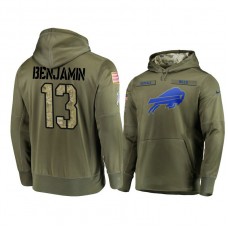 Buffalo Bills #13 Kelvin Benjamin Olive Pullover Hoodie 2018 Salute To Service
