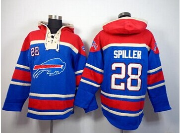 Buffalo Bills #28 C.J. Spiller Royal Blue Sawyer Hooded Sweatshirt NFL Hoodie