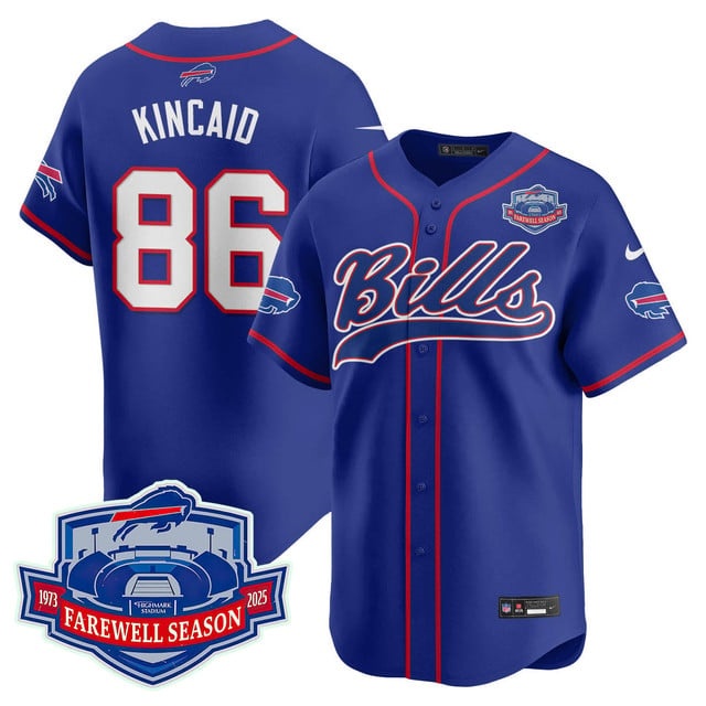 Buffalo Bills 2025 Baseball Jersey All Stitched - Farewell to Highmark Stadium Dalton Kincaid -   86