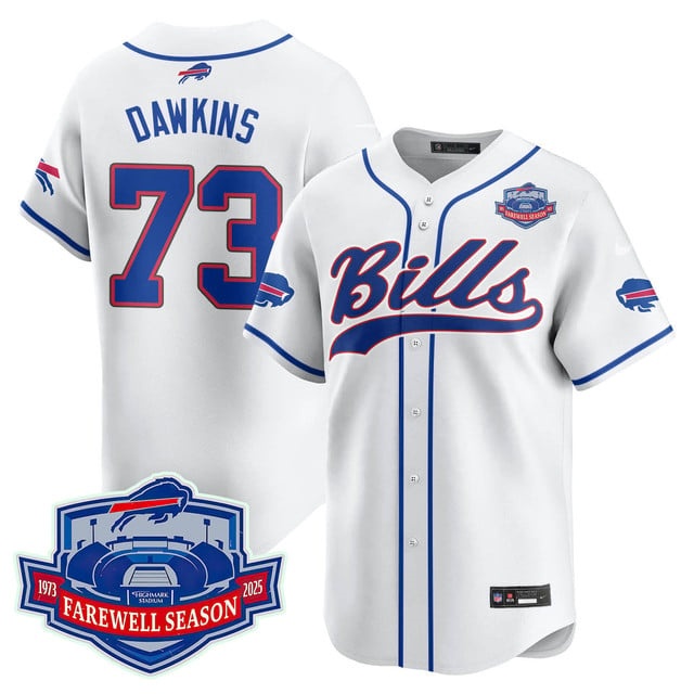 Buffalo Bills 2025 Baseball Jersey All Stitched - Farewell to Highmark Stadium Dion  Dawkins - 73