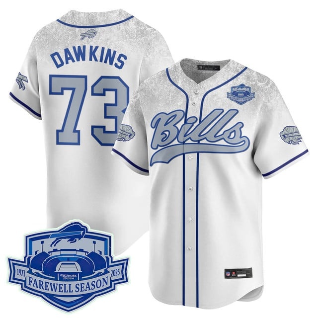 Buffalo Bills 2025 Baseball Jersey All Stitched - Farewell to Highmark Stadium Dion Dawkins - 73