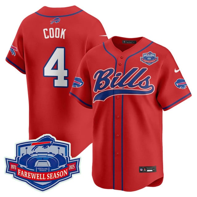 Buffalo Bills 2025 Baseball Jersey All Stitched - Farewell to Highmark Stadium James Cook -    4