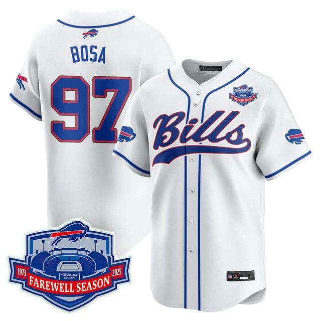 Buffalo Bills 2025 Baseball Jersey All Stitched - Farewell to Highmark Stadium Joey  Bosa - 97