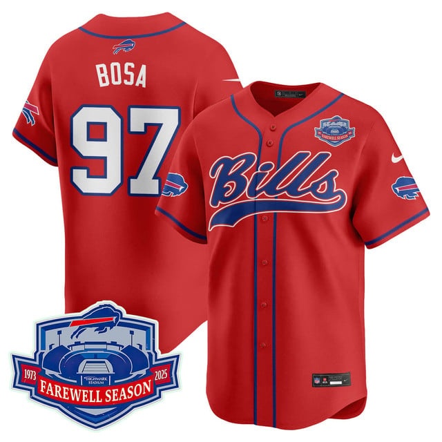 Buffalo Bills 2025 Baseball Jersey All Stitched - Farewell to Highmark Stadium Joey Bosa -    97