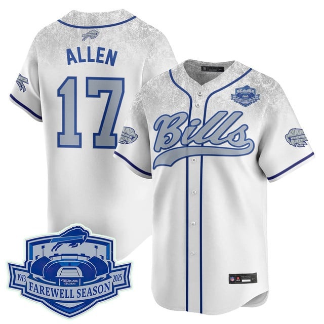Buffalo Bills 2025 Baseball Jersey All Stitched - Farewell to Highmark Stadium Josh Allen - 17