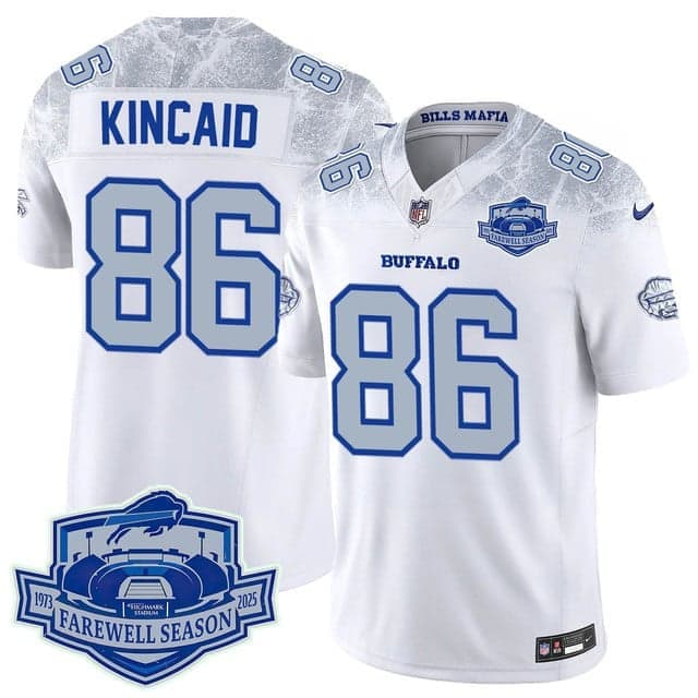 Buffalo Bills 2025 Jersey All Stitched - Farewell to Highmark Stadium Dalton Kincaid -  86