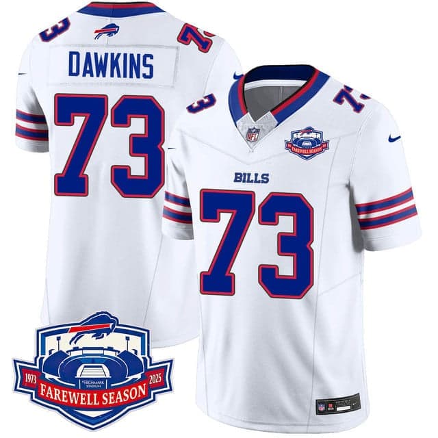 Buffalo Bills 2025 Jersey All Stitched - Farewell to Highmark Stadium Dion Dawkins   -    73