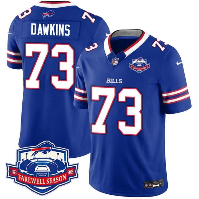 Buffalo Bills 2025 Jersey All Stitched - Farewell to Highmark Stadium Dion Dawkins -    73