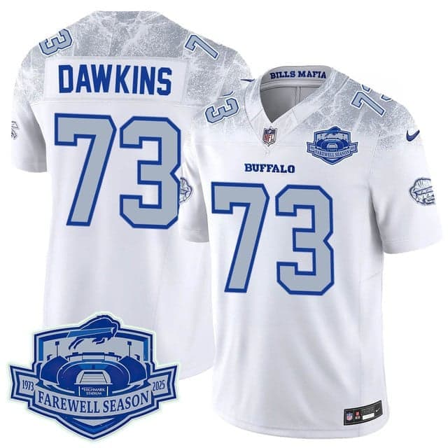 Buffalo Bills 2025 Jersey All Stitched - Farewell to Highmark Stadium Dion Dawkins -  73
