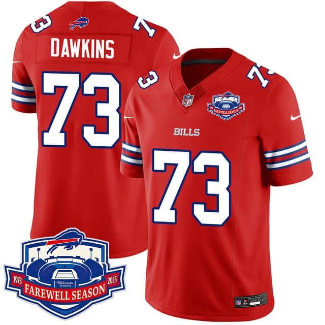 Buffalo Bills 2025 Jersey All Stitched - Farewell to Highmark Stadium Dion Dawkins - 73
