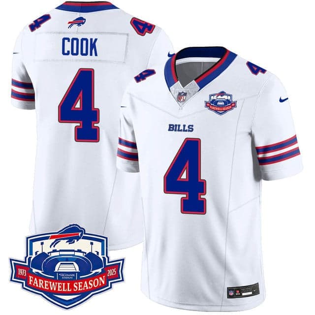 Buffalo Bills 2025 Jersey All Stitched - Farewell to Highmark Stadium James  Cook - 4