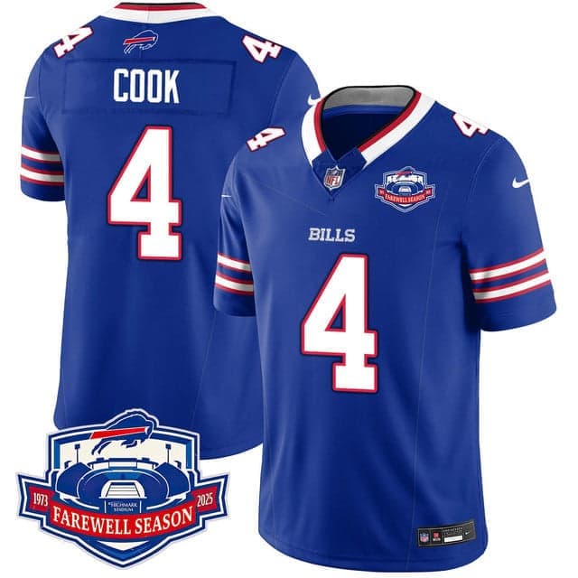 Buffalo Bills 2025 Jersey All Stitched - Farewell to Highmark Stadium James Cook -    4