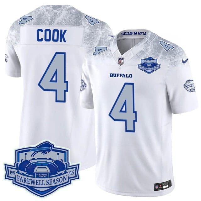Buffalo Bills 2025 Jersey All Stitched - Farewell to Highmark Stadium James Cook  - 4