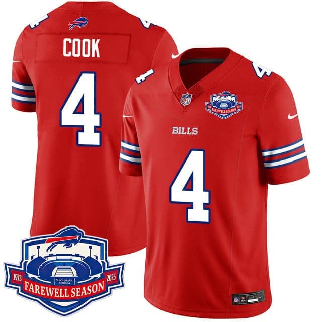 Buffalo Bills 2025 Jersey All Stitched - Farewell to Highmark Stadium James Cook - 4