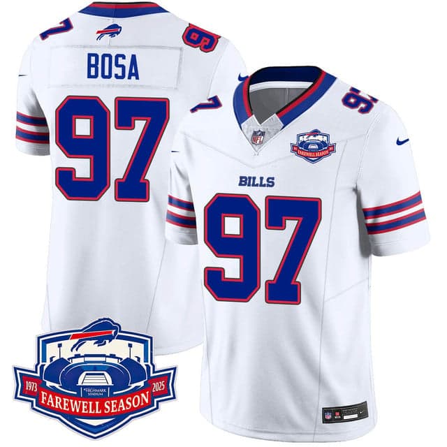Buffalo Bills 2025 Jersey All Stitched - Farewell to Highmark Stadium Joey  Bosa - 97