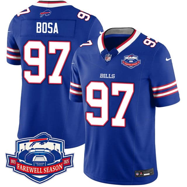 Buffalo Bills 2025 Jersey All Stitched - Farewell to Highmark Stadium Joey Bosa -    97