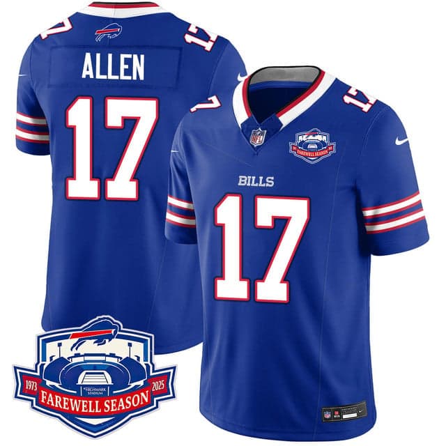 Buffalo Bills 2025 Jersey All Stitched - Farewell to Highmark Stadium Josh Allen -    17