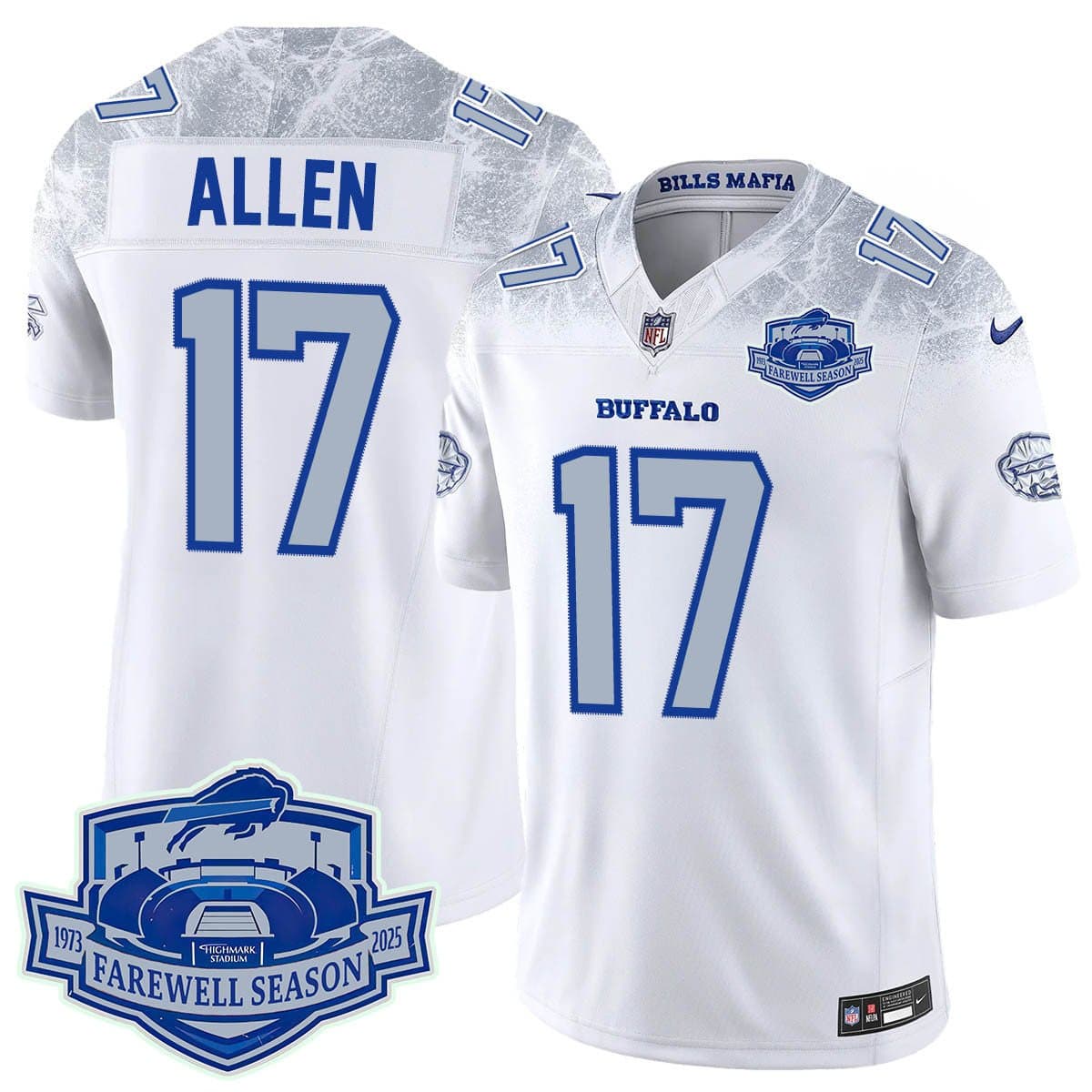 Buffalo Bills 2025 Jersey All Stitched - Farewell to Highmark Stadium Josh Allen    - 17