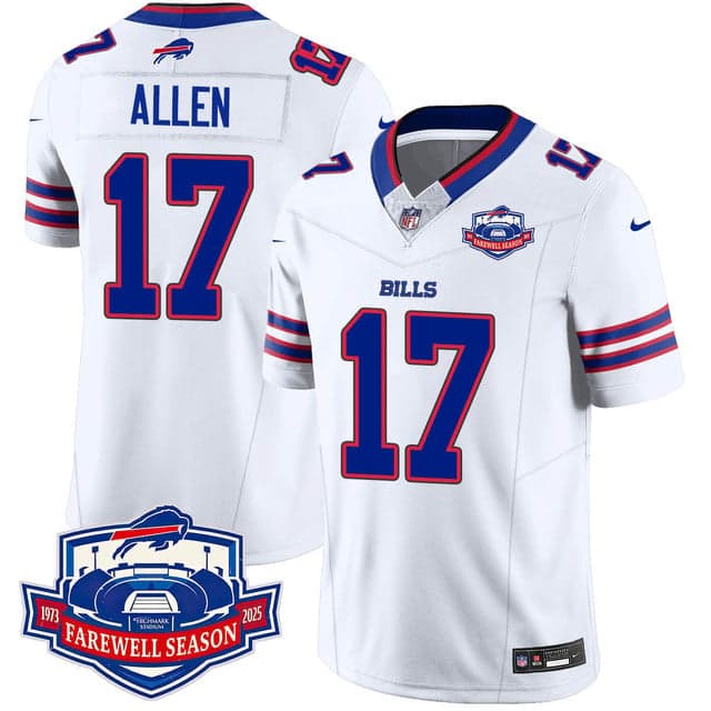 Buffalo Bills 2025 Jersey All Stitched - Farewell to Highmark Stadium Josh Allen   - 17