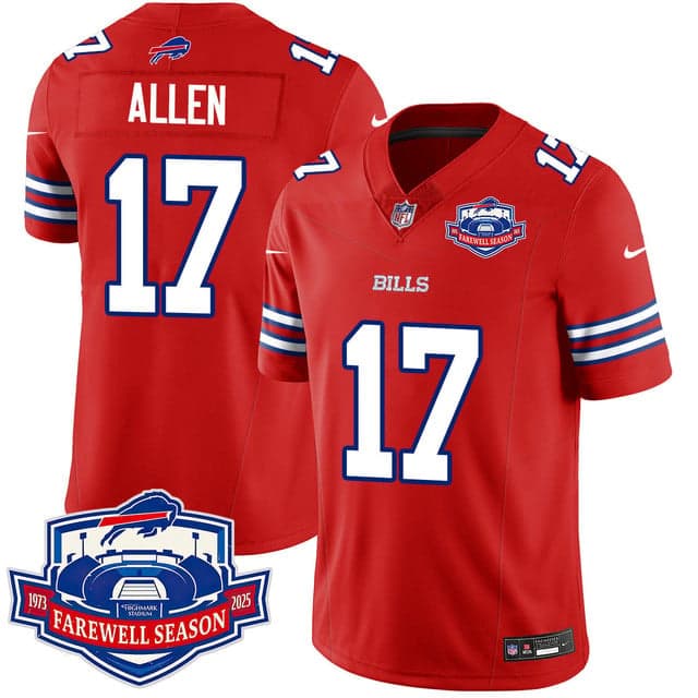 Buffalo Bills 2025 Jersey All Stitched - Farewell to Highmark Stadium Josh Allen - 17