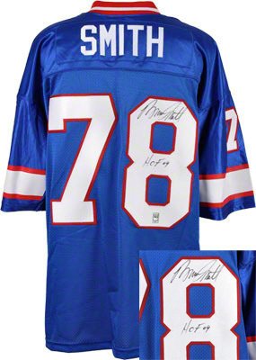 Buffalo Bills 78# Bruce Smith Blue Throwback Jersey(Signed Elite)