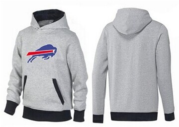 Buffalo Bills Logo Pullover Hoodie Grey & Black