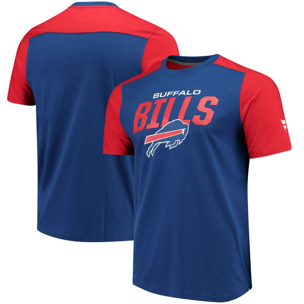 Buffalo Bills NFL Pro Line By Fanatics Branded Iconic Color Blocked T-Shirt Royal Red