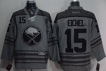 Buffalo Sabres #15 Jack Eichel Charcoal Cross Check Fashion Stitched NHL Jersey