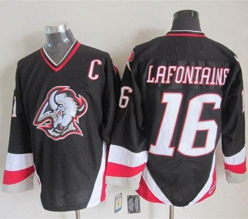 Buffalo Sabres #16 Pat Lafontaine Black CCM Throwback Stitched NHL Jersey