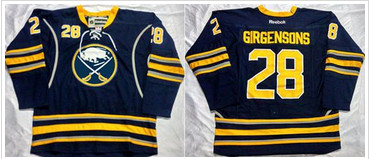 Buffalo Sabres #28 Zemgus Girgensons Navy Blue Home Stitched NHL Jersey
