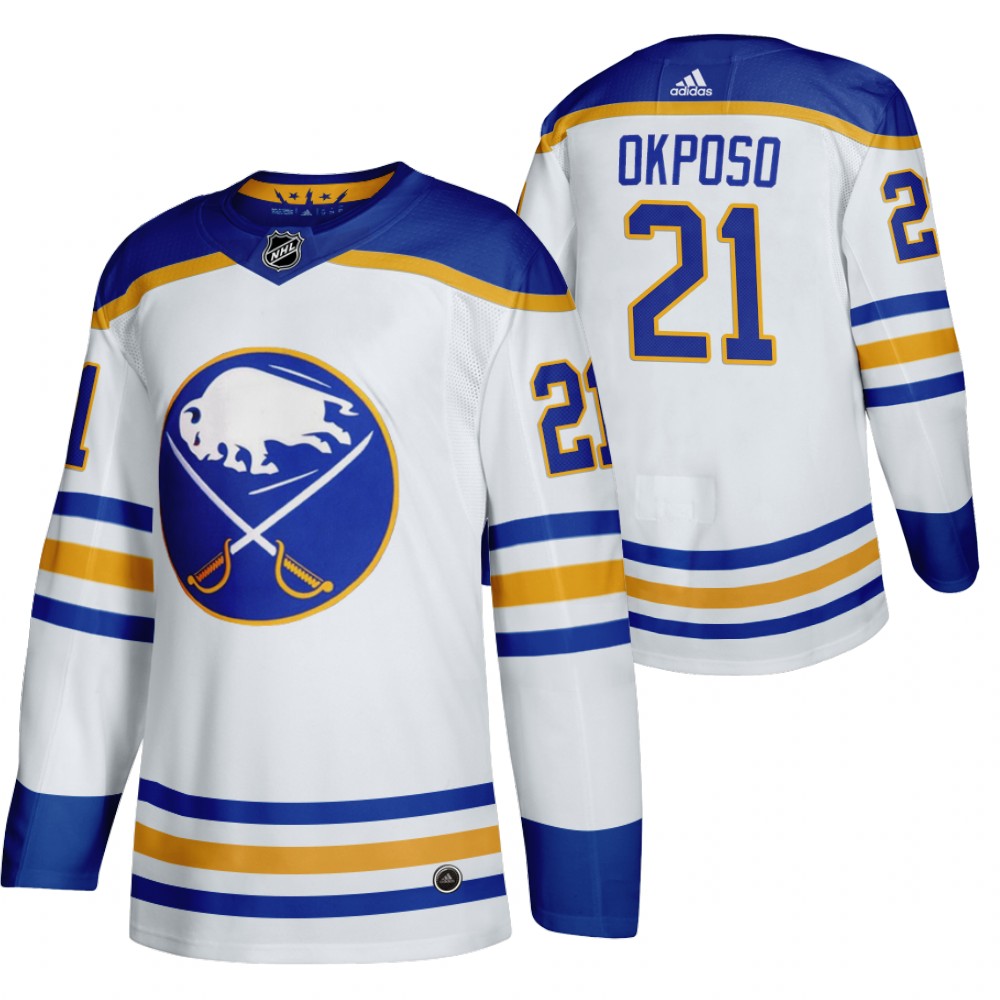 Buffalo Sabres 2020-21 Away Kyle Okposo White Jersey