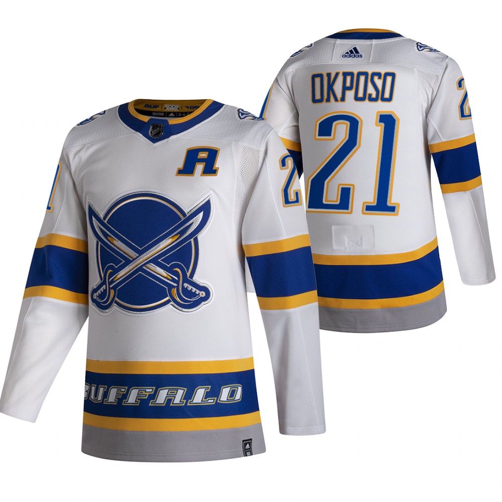 Buffalo Sabres 2021 Reverse Retro Kyle Okposo White Jersey Special Edition
