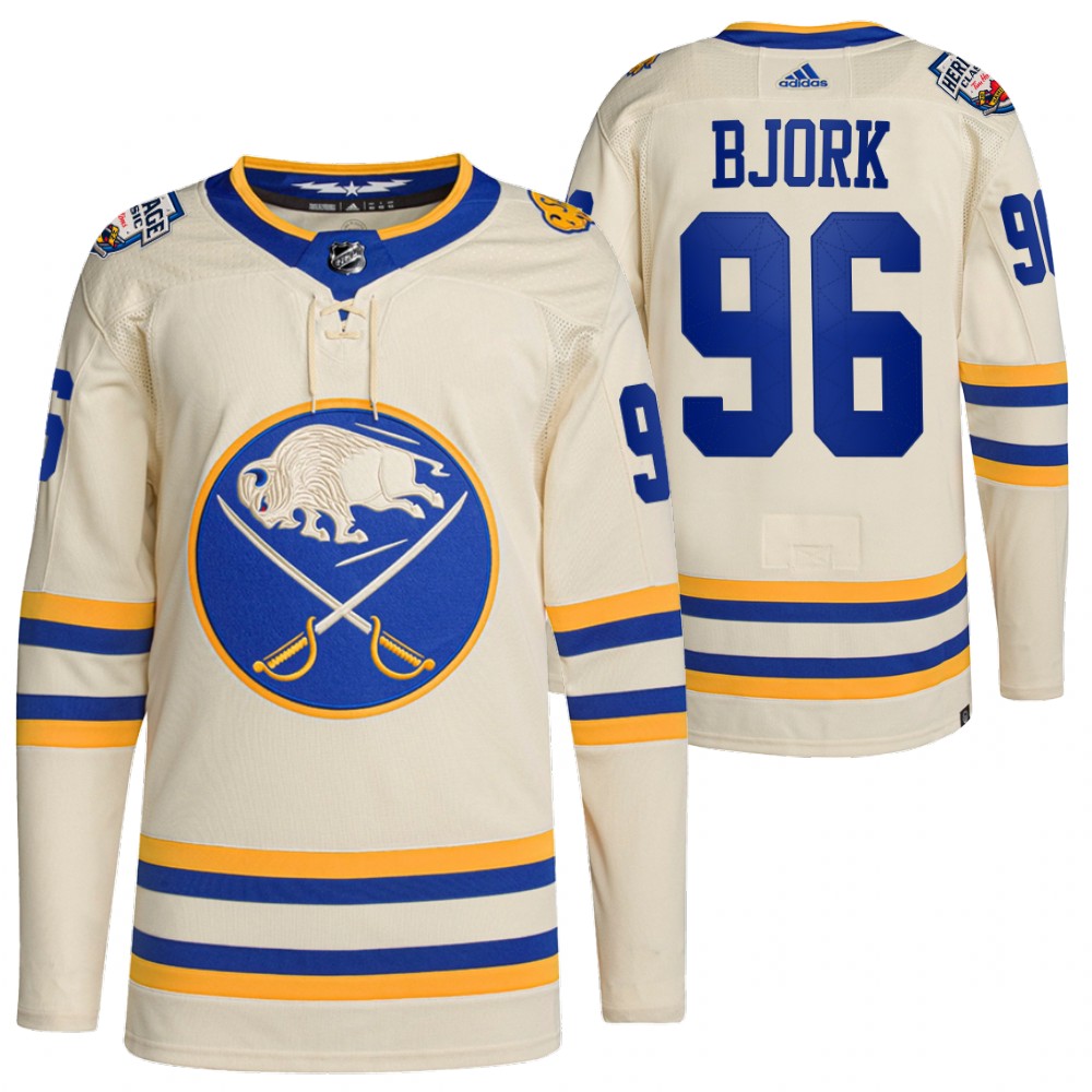 Buffalo Sabres Anders Bjork 2022 Heritage Classic White Primegreen Authentic Jersey