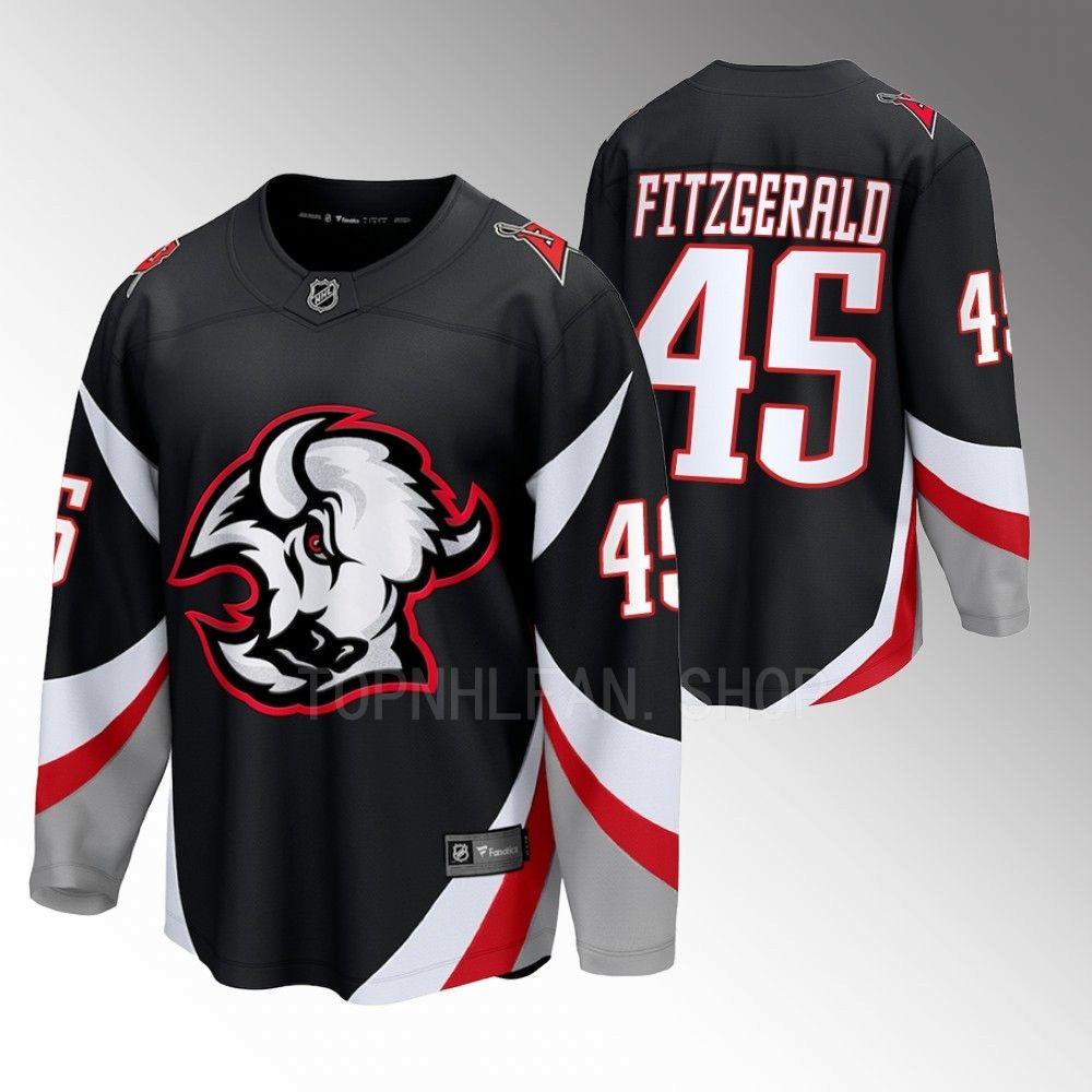 Buffalo Sabres Casey Fitzgerald Black 2022-23 Goathead Alternate Premier Breakaway Player Jersey