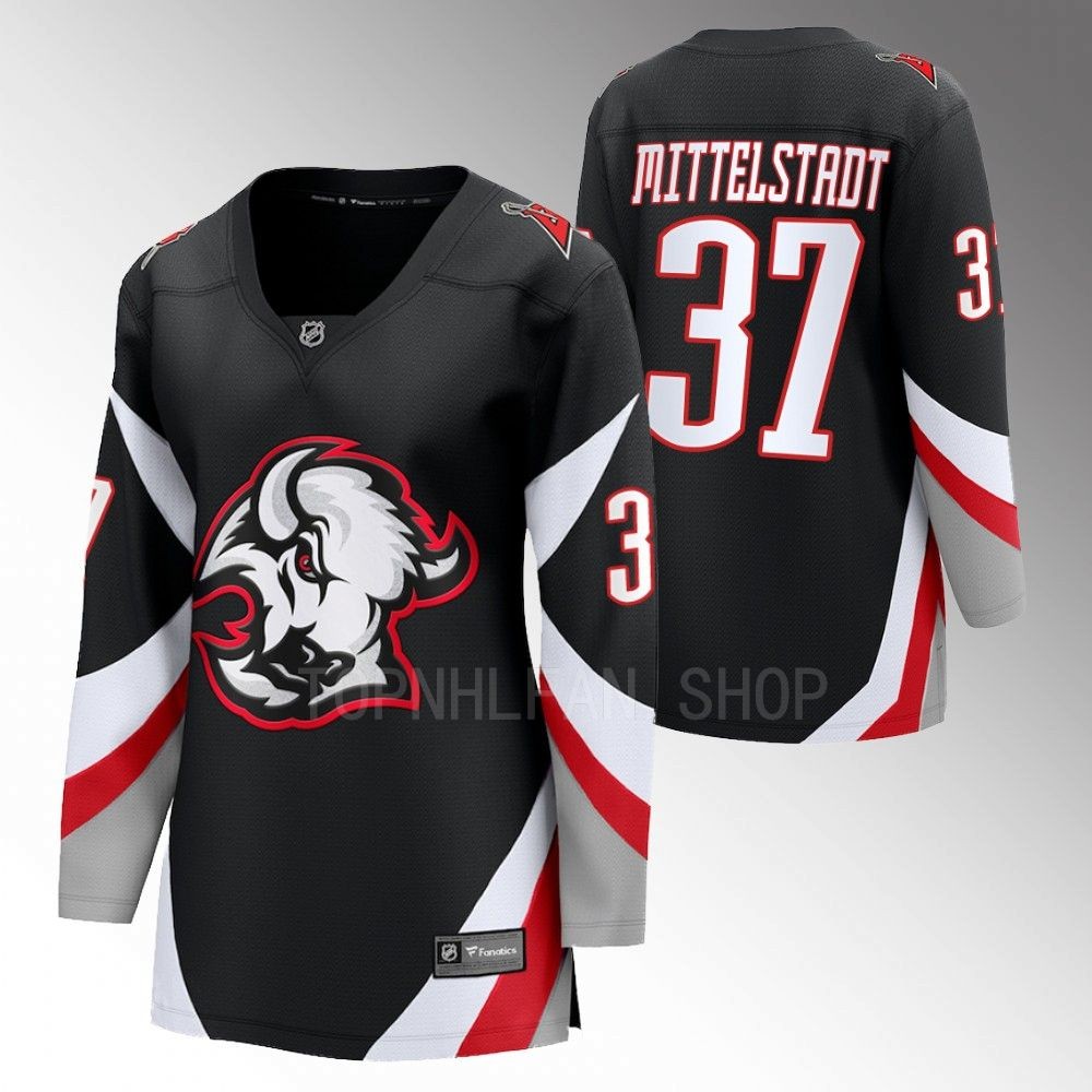 Buffalo Sabres Casey Mittelstadt Women Black 2022-23 Goathead Alternate Jersey