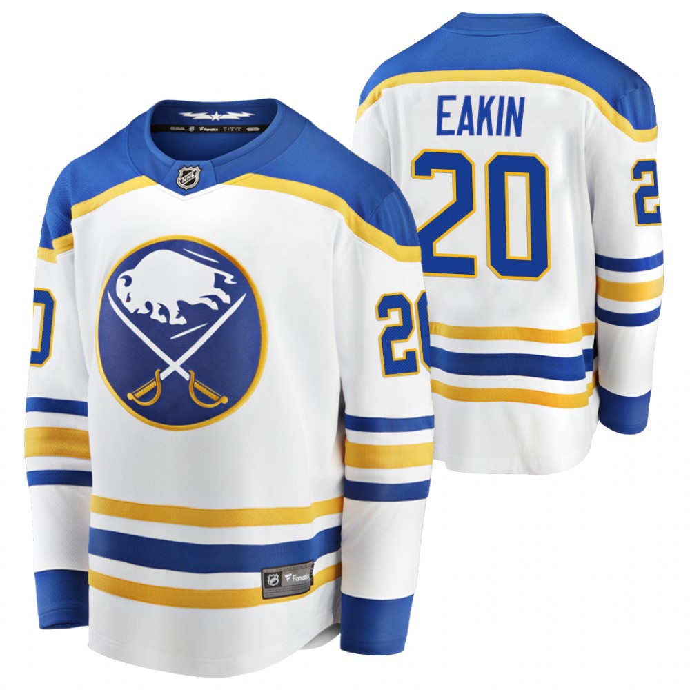 Buffalo Sabres Cody Eakin White Away Breakaway Player 2020-21 Jersey