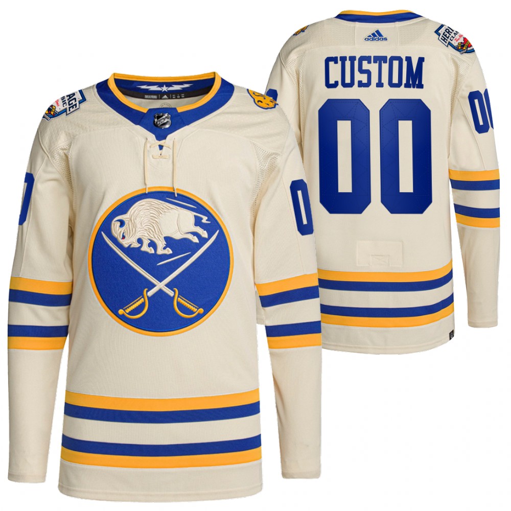 Buffalo Sabres Custom 2022 Heritage Classic White Primegreen Authentic Jersey
