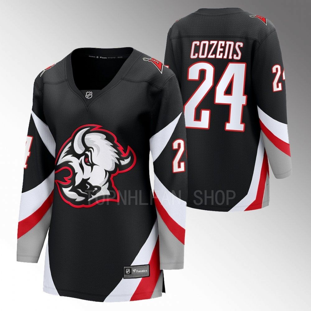Buffalo Sabres Dylan Cozens Women Black 2022-23 Goathead Alternate Jersey