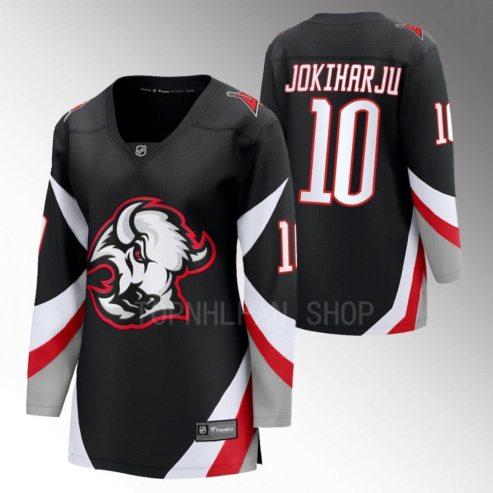 Buffalo Sabres Henri Jokiharju Women Black 2022-23 Goathead Alternate Jersey
