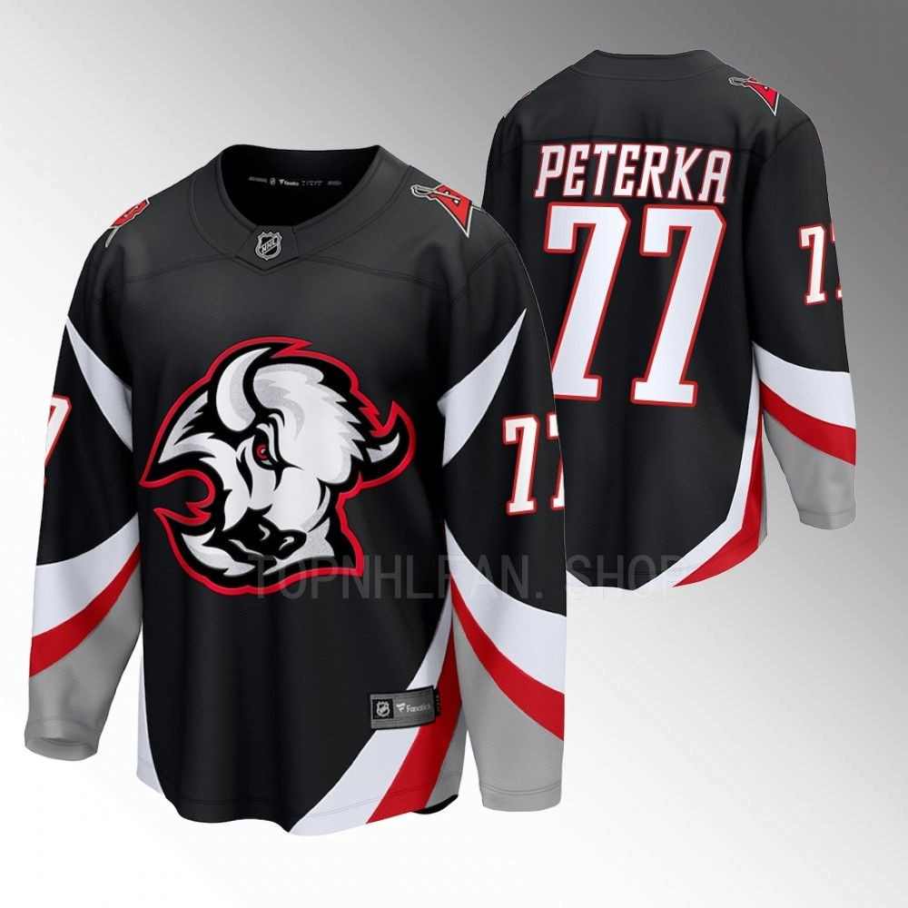 Buffalo Sabres JJ Peterka Black 2022-23 Goathead Alternate Premier Breakaway Player Jersey