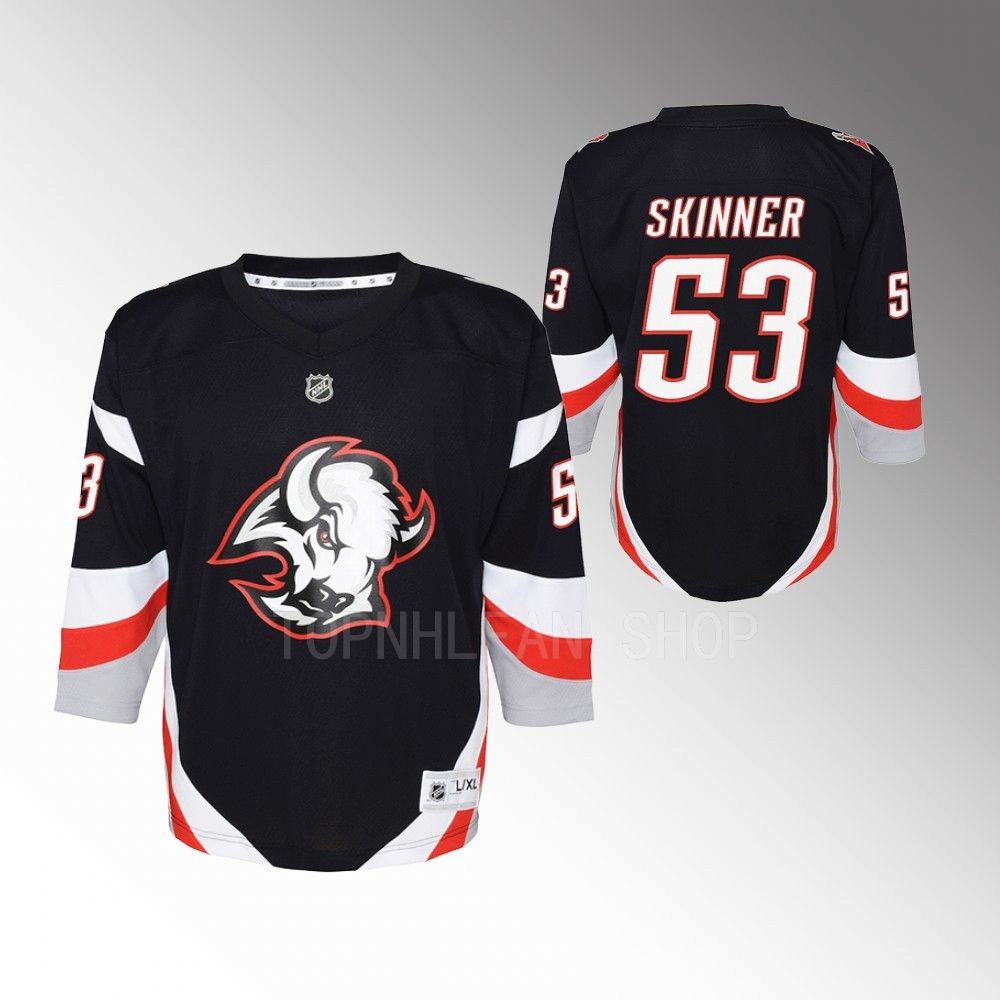 Buffalo Sabres Jeff Skinner Youth Black 2022-23 Goathead Alternate Jersey