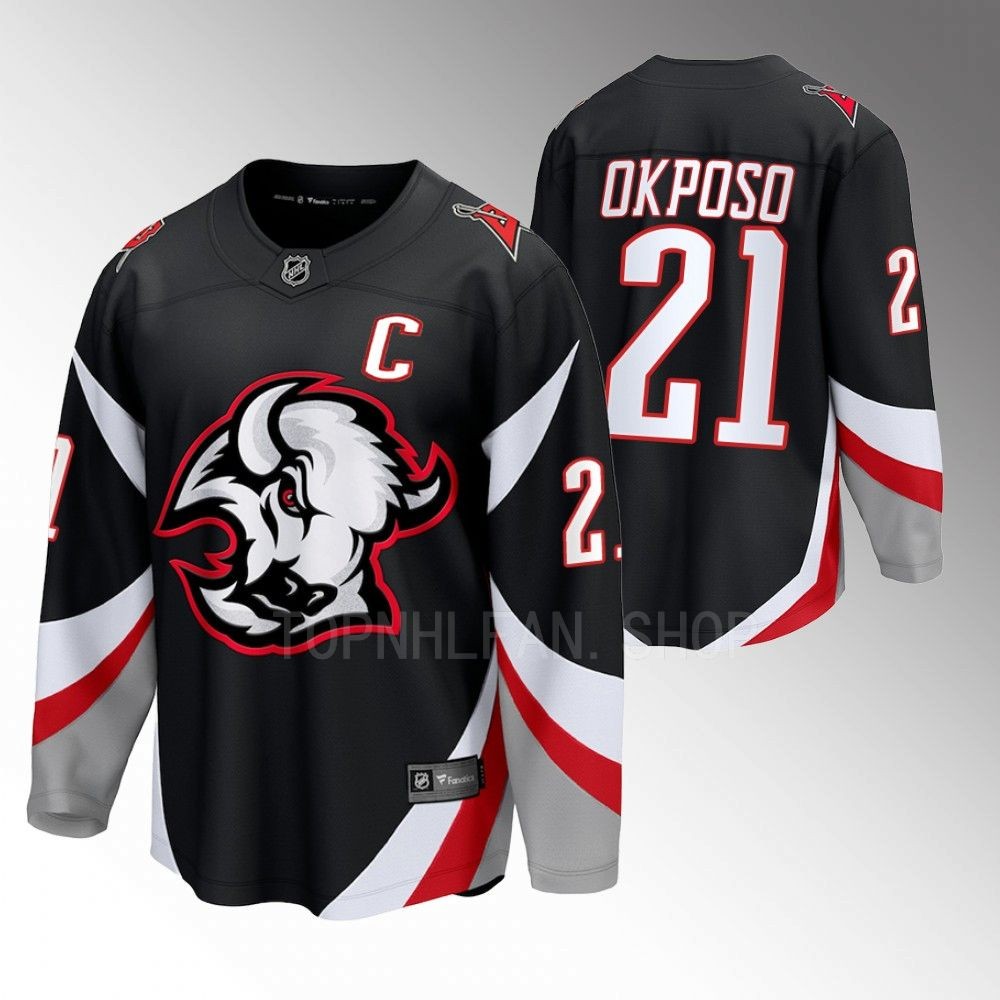 Buffalo Sabres Kyle Okposo Black 2022-23 Goathead Alternate Premier Breakaway Player Jersey