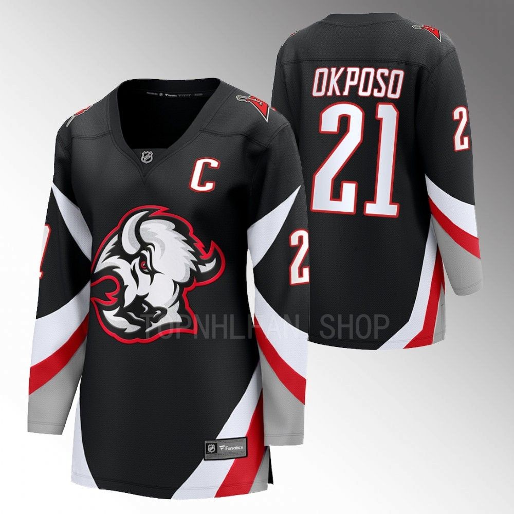 Buffalo Sabres Kyle Okposo Women Black 2022-23 Goathead Alternate Jersey