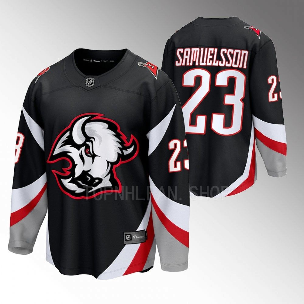 Buffalo Sabres Mattias Samuelsson Black 2022-23 Goathead Alternate Premier Breakaway Player Jersey